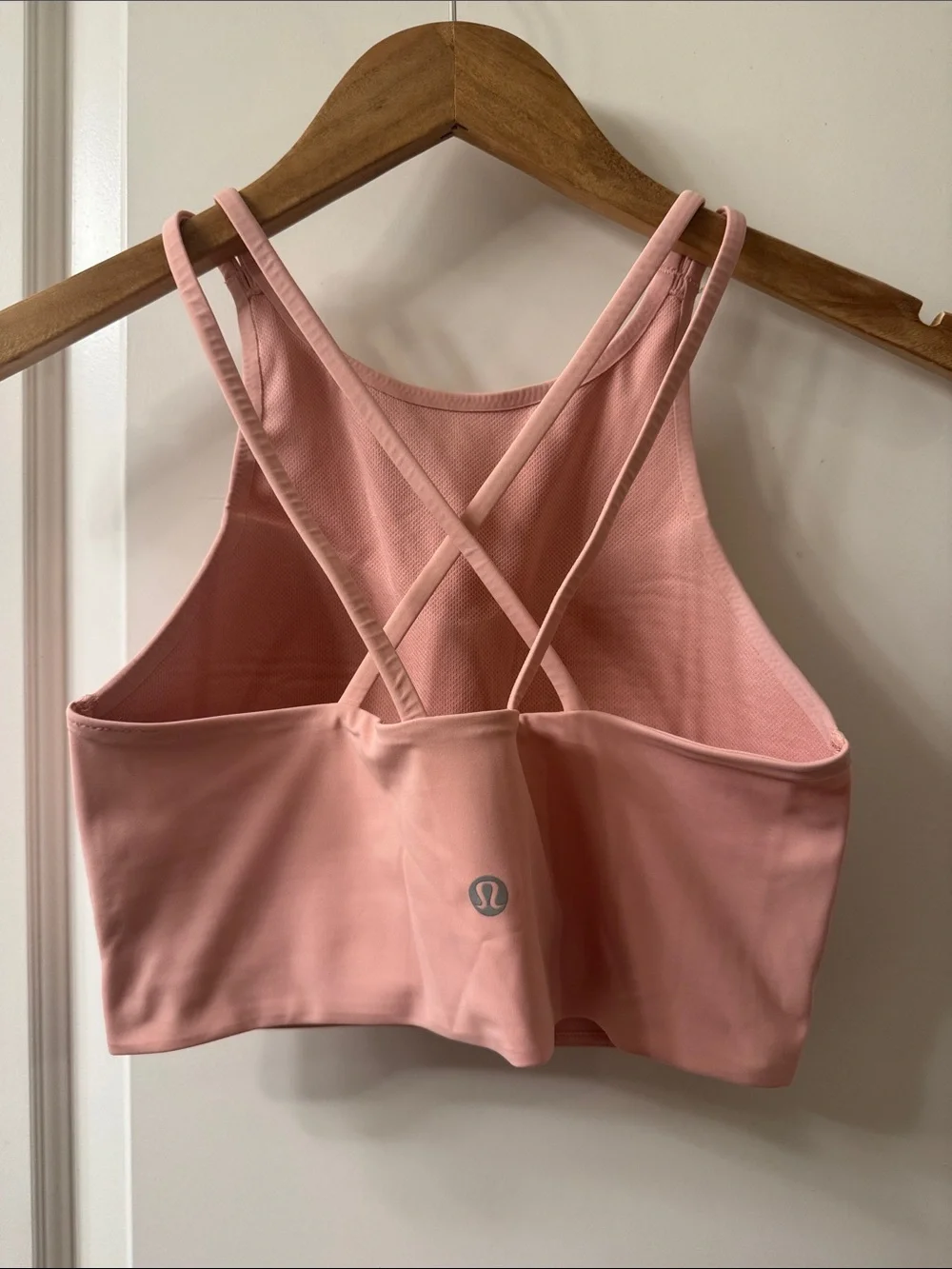 Lululemon Like a Cloud High-Neck Longline Bra in Dew Pink Size 6 B/C Cup